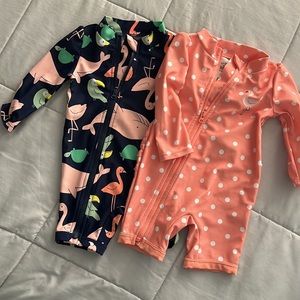 Simple joys by Carters girls swim suit, 2 pack, size 3-6 month